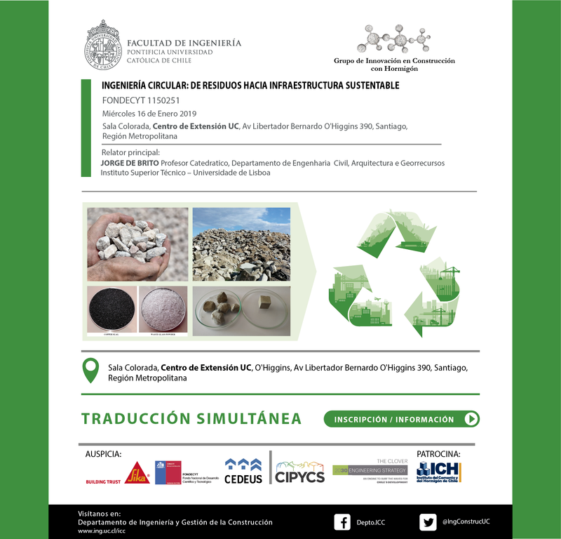 Invitación Seminario: "Ingeniería circular: De residuos hacia infraestructura sustentable"