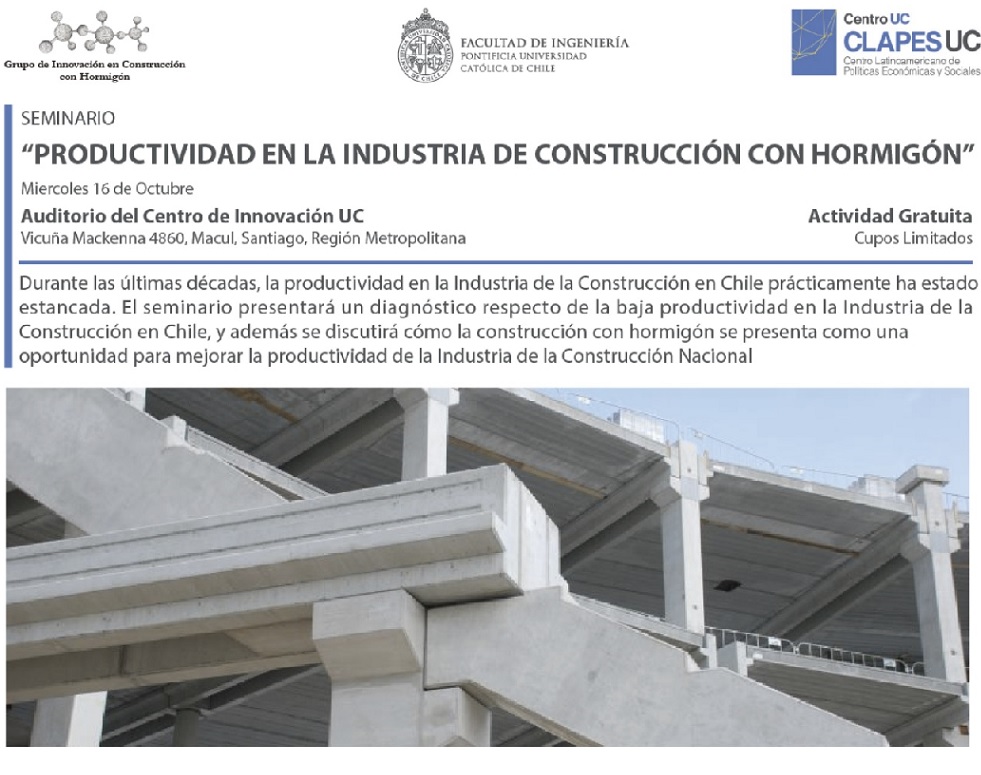 Invitación digital del Seminario: "Productividad en la Industria de la Construcción con Hormigón"